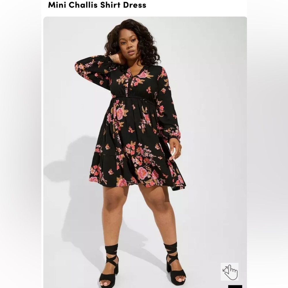 BNWT Torrrid Mini Challis Shirt Dress Size 1X